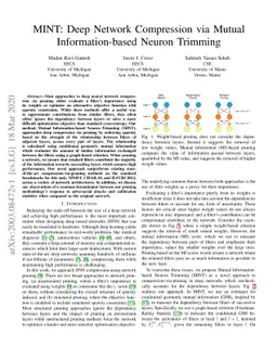 MINT: Deep Network Compression via Mutual Information-based Neuron
  Trimming