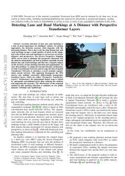 Detecting Lane and Road Markings at A Distance with Perspective
  Transformer Layers