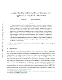 Adaptive Batching for Gaussian Process Surrogates with Application in
  Noisy Level Set Estimation