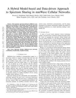 A Hybrid Model-based and Data-driven Approach to Spectrum Sharing in
  mmWave Cellular Networks