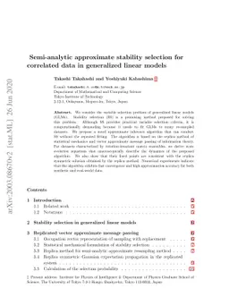 Semi-analytic approximate stability selection for correlated data in
  generalized linear models
