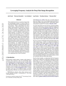 Leveraging Frequency Analysis for Deep Fake Image Recognition