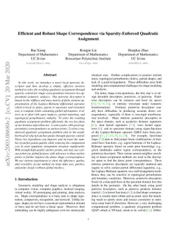 Efficient and Robust Shape Correspondence via Sparsity-Enforced
  Quadratic Assignment
