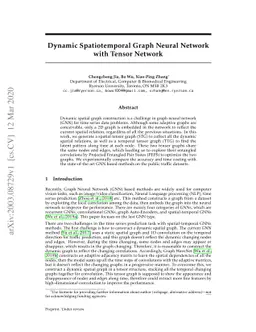 Dynamic Spatiotemporal Graph Neural Network with Tensor Network