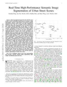Real-Time High-Performance Semantic Image Segmentation of Urban Street
  Scenes