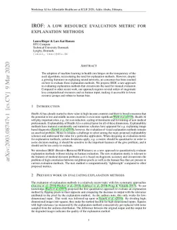 IROF: a low resource evaluation metric for explanation methods