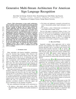 Generative Multi-Stream Architecture For American Sign Language
  Recognition