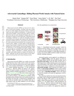 Adversarial Camouflage: Hiding Physical-World Attacks with Natural
  Styles