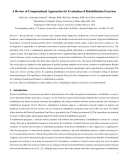 A Review of Computational Approaches for Evaluation of Rehabilitation
  Exercises