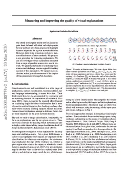 Measuring and improving the quality of visual explanations