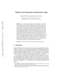 Child Face Age-Progression via Deep Feature Aging