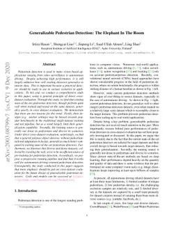 Generalizable Pedestrian Detection: The Elephant In The Room