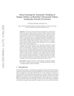 Deep Learning for Automatic Tracking of Tongue Surface in Real-time
  Ultrasound Videos, Landmarks instead of Contours