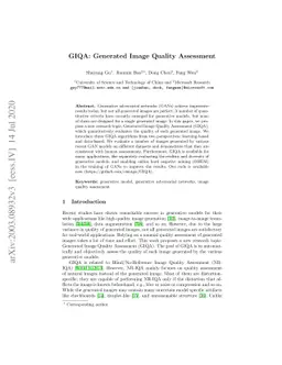 GIQA: Generated Image Quality Assessment