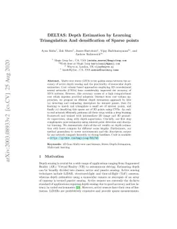 DELTAS: Depth Estimation by Learning Triangulation And densification of
  Sparse points