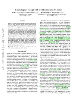 Generating new concepts with hybrid neuro-symbolic models