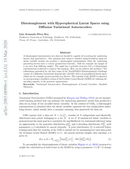 Disentanglement with Hyperspherical Latent Spaces using Diffusion
  Variational Autoencoders