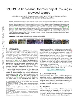 MOT20: A benchmark for multi object tracking in crowded scenes