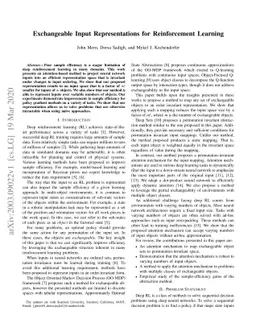 Exchangeable Input Representations for Reinforcement Learning