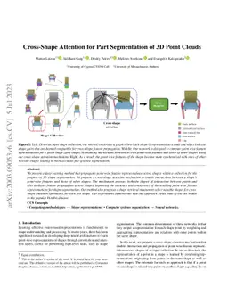 Cross-Shape Attention for Part Segmentation of 3D Point Clouds