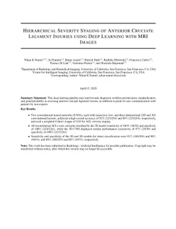 Hierarchical Severity Staging of Anterior Cruciate Ligament Injuries
  using Deep Learning with MRI Images