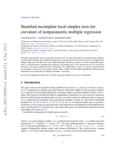 Stratified incomplete local simplex tests for curvature of nonparametric
  multiple regression