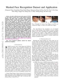 Masked Face Recognition Dataset and Application