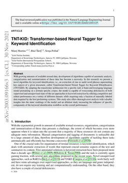 TNT-KID: Transformer-based Neural Tagger for Keyword Identification