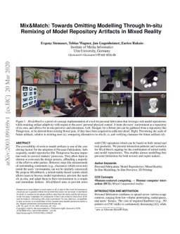 Mix&Match: Towards Omitting Modelling Through In-Situ Alteration and
  Remixing of Model Repository Artifacts in Mixed Reality