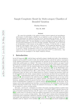 Sample Complexity Result for Multi-category Classifiers of Bounded
  Variation