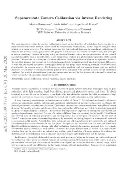 Superaccurate Camera Calibration via Inverse Rendering