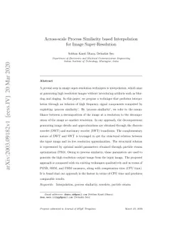 Across-scale Process Similarity based Interpolation for Image
  Super-Resolution