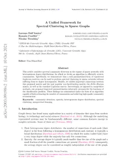 A unified framework for spectral clustering in sparse graphs