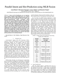 Parallel Intent and Slot Prediction using MLB Fusion