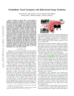 Probabilistic Visual Navigation with Bidirectional Image Prediction