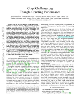 GraphChallenge.org Triangle Counting Performance