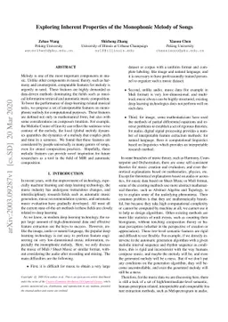 Exploring Inherent Properties of the Monophonic Melody of Songs