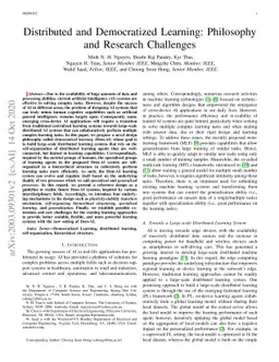 Distributed and Democratized Learning: Philosophy and Research
  Challenges