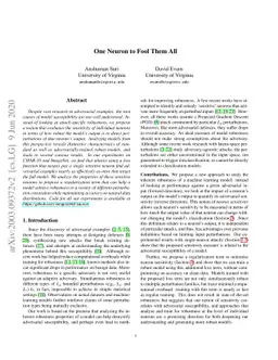 One Neuron to Fool Them All