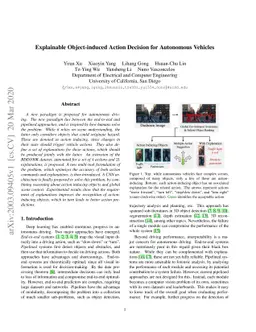 Explainable Object-induced Action Decision for Autonomous Vehicles