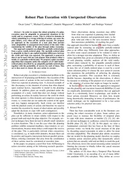 Robust Plan Execution with Unexpected Observations