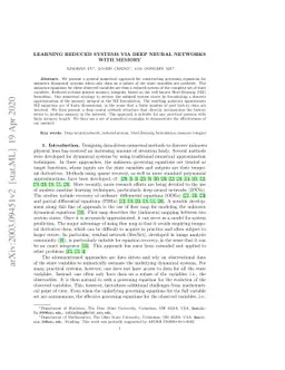 Learning reduced systems via deep neural networks with memory