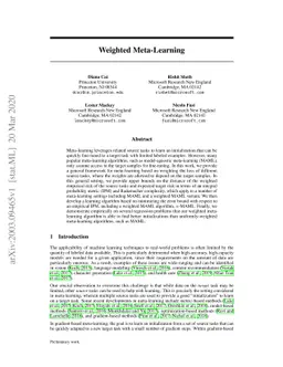 Weighted Meta-Learning