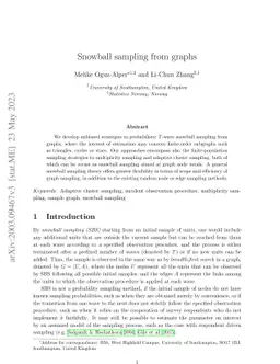 Snowball sampling from graphs