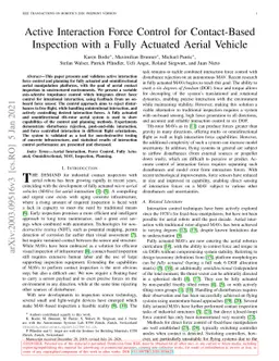 Active Interaction Force Control for Contact-Based Inspection with a
  Fully Actuated Aerial Vehicle