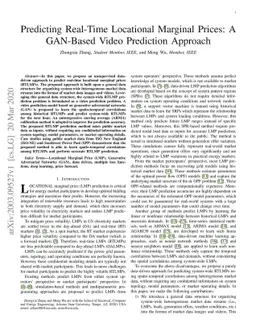 Predicting Real-Time Locational Marginal Prices: A GAN-Based Video
  Prediction Approach