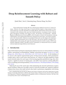 Deep Reinforcement Learning with Robust and Smooth Policy