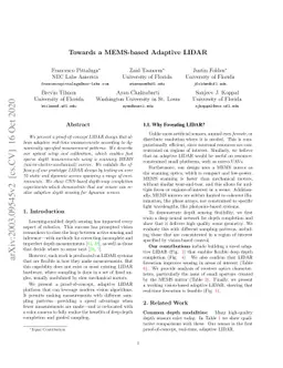 Towards a MEMS-based Adaptive LIDAR
