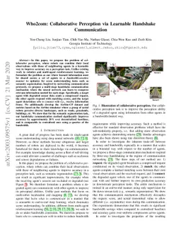 Who2com: Collaborative Perception via Learnable Handshake Communication