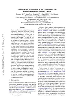Probing Word Translations in the Transformer and Trading Decoder for
  Encoder Layers